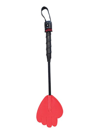 Rouge Mini Leather Hand Paddle - Black