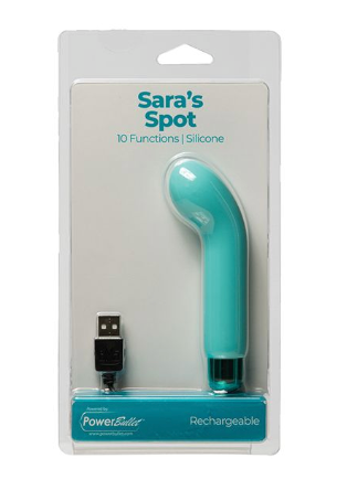 Sara's Spot Rechargeable Bullet w/G Spot Sleeve - 10 Functions Teal