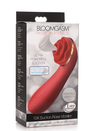 Inmi Bloomgasm Passion Petals Rose 10X Suction & Vibrator - Red