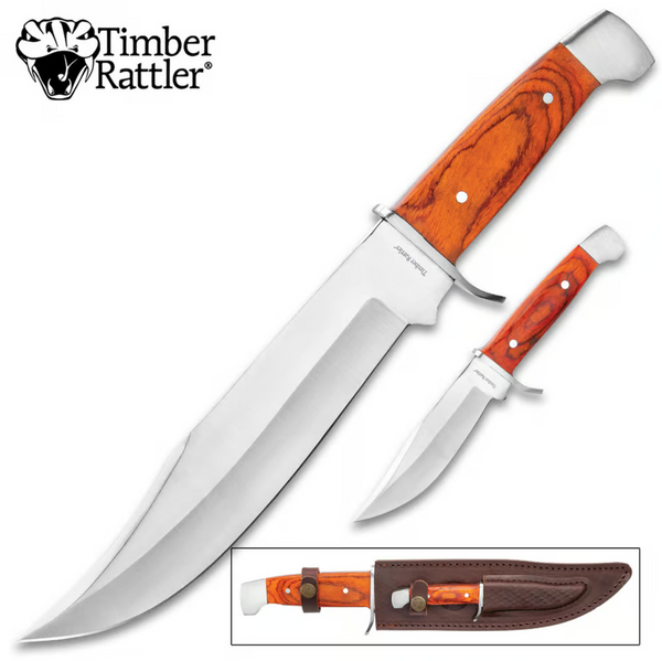 Timber Rattler 2-Piece Custom Bowie Knife Set