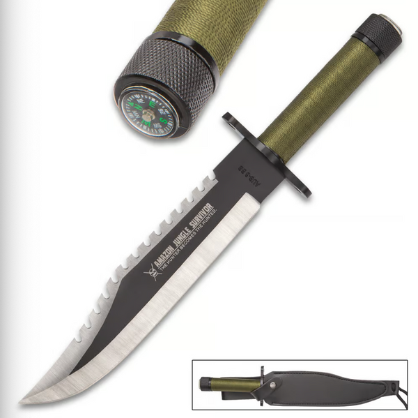 Amazon Jungle Survival Knife And Sheath