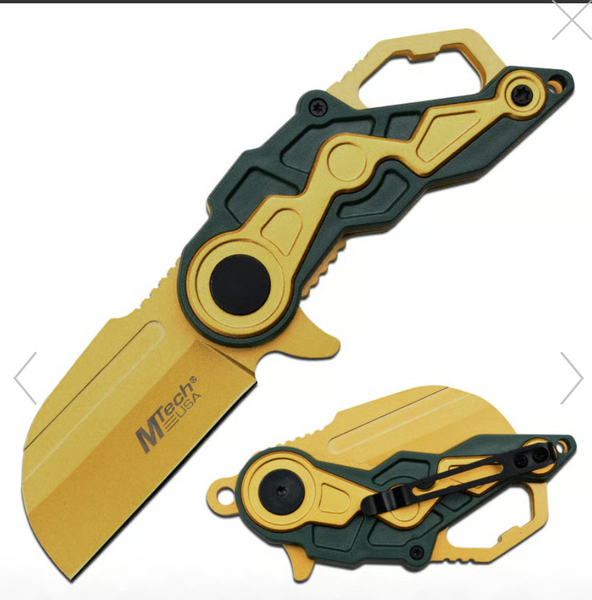 MTech Cleaver Blade Pocket Knife Spring Assist Knife