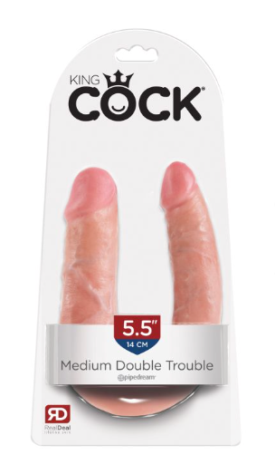 King Cock Medium Double Trouble - Flesh