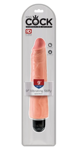 King Cock 9" Vibrating Stiffy - Flesh