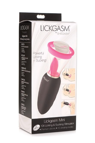 Inmi Shegasm Lickgasm Mini 10X Licking & Sucking Stimulator - Black/Pink