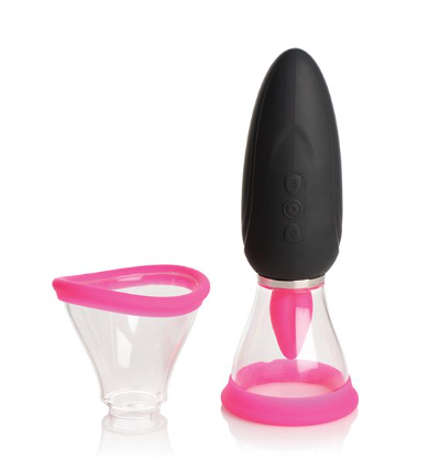 Inmi Shegasm Lickgasm Mini 10X Licking & Sucking Stimulator - Black/Pink