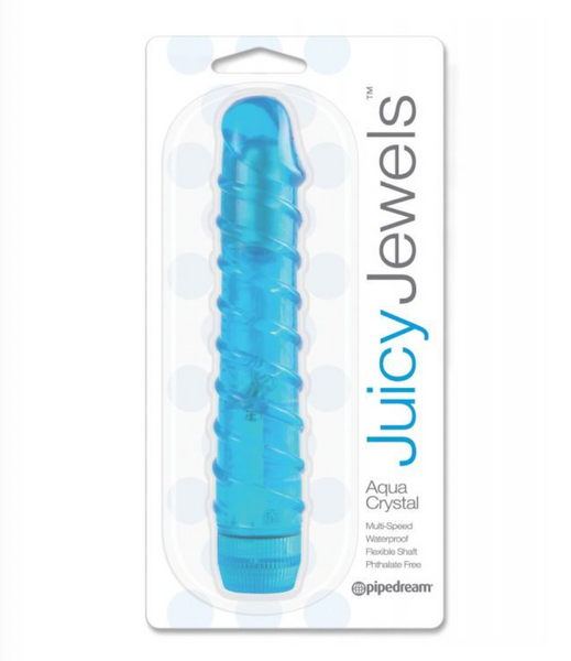 Juicy Jewels Aqua Crystal Vibrator - Blue