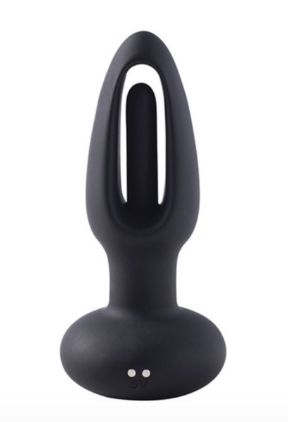 Snuggy Flapping Anal Plug Vibrator - Black