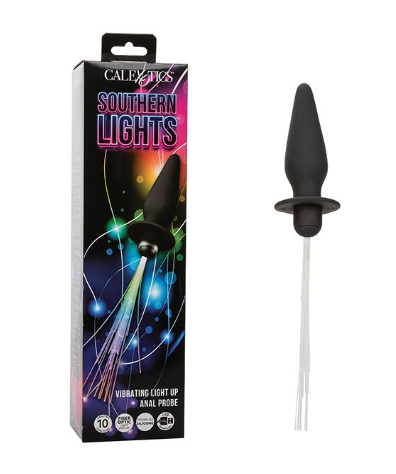 Southern Lights Rechargeable Vibrating Light Up Anal Probe - Black