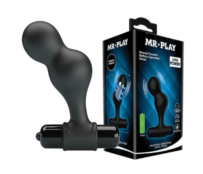 Mr. Play Silicone Anal Vibro Plug - Black