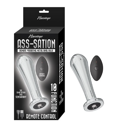 Ass-sation Remote Vibrating Metal Anal Bulb - Silver