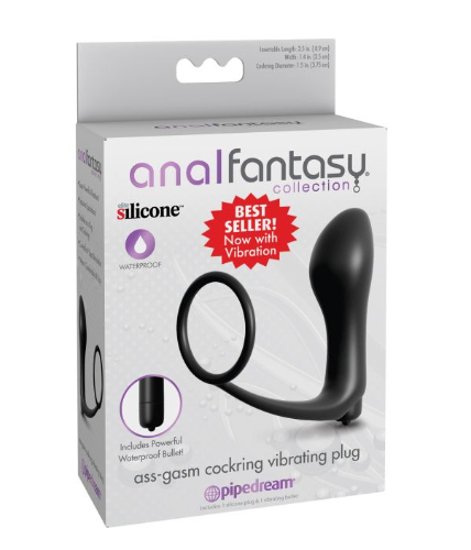 Anal Fantasy Collection Ass Gasm Vibrating Plug w/Cockring