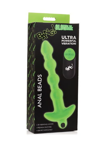 Bang! Glow in the Dark 28X Remote Controlled Anal Beads