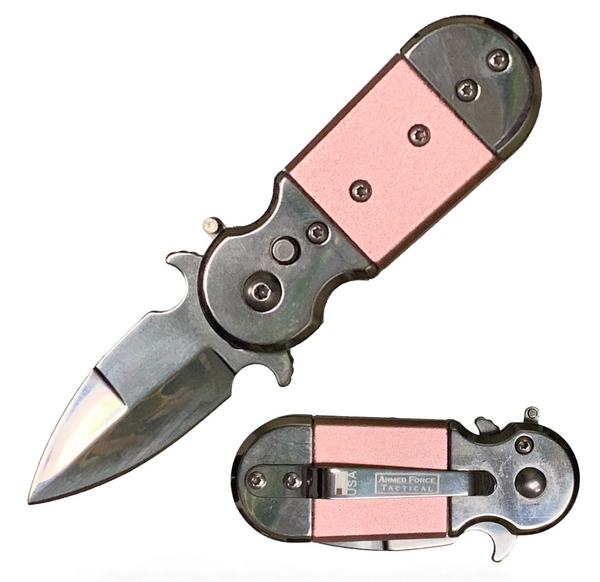 3" Closed Mini Auto Pocket Knife Push Button Switchblade