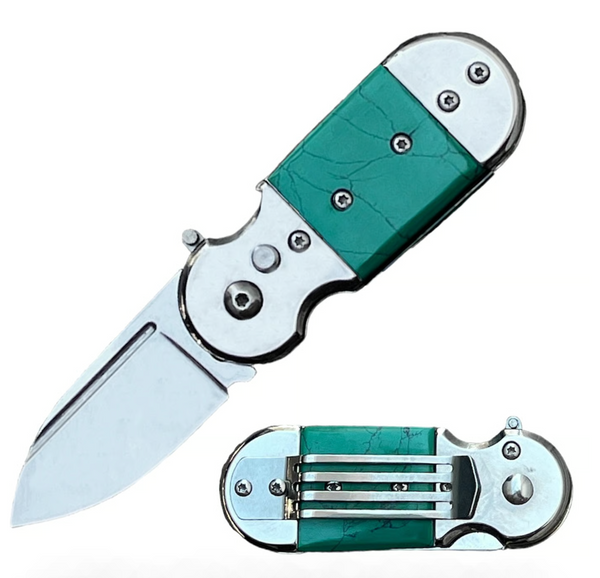 3" Closed Mini Auto Pocket Knife Push Button Switchblade