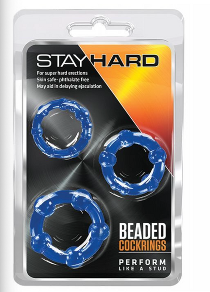 Blush Stay Hard Beaded Cock Rings 3 Pack