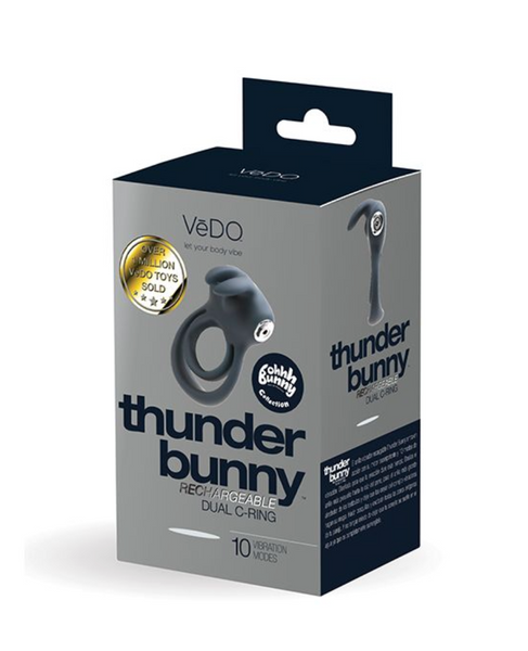 VeDO Thunder Bunny Rechargeable Dual Ring - Black Pearl