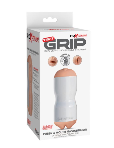 Pipedream Extreme Toyz Tight Grip Dual Density Squeezable Strokers - Pussy & Ass