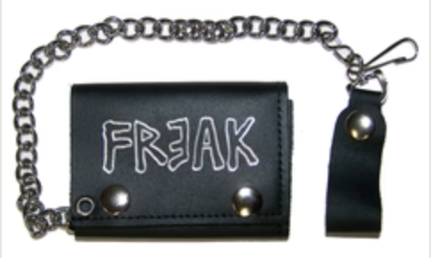 Trifold Leather Wallets w/ Chain - Assorted