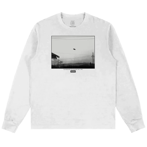 Theories - McMinnville UFO Longsleeve T-Shirt - White
