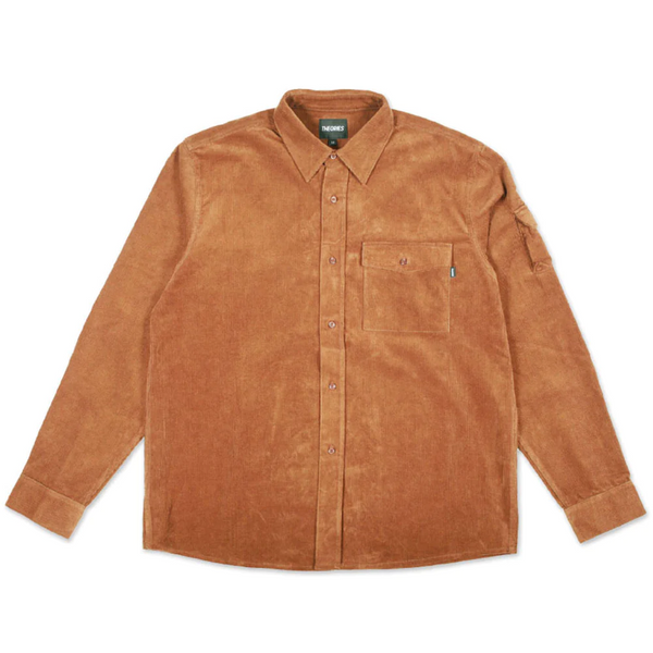 Theories Corduroy - Winston Utility Button Up Shirt - Rum