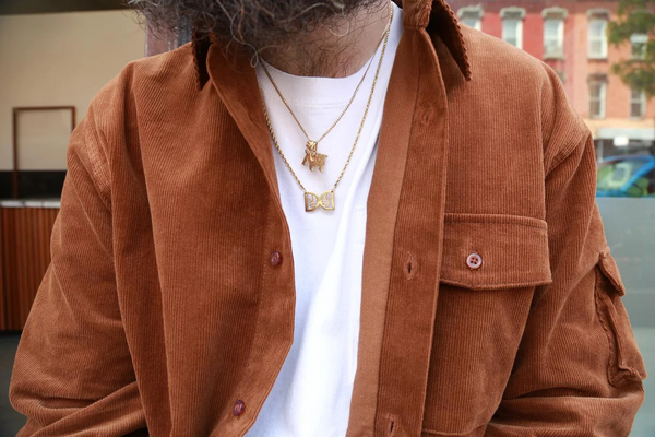 Theories Corduroy - Winston Utility Button Up Shirt - Rum