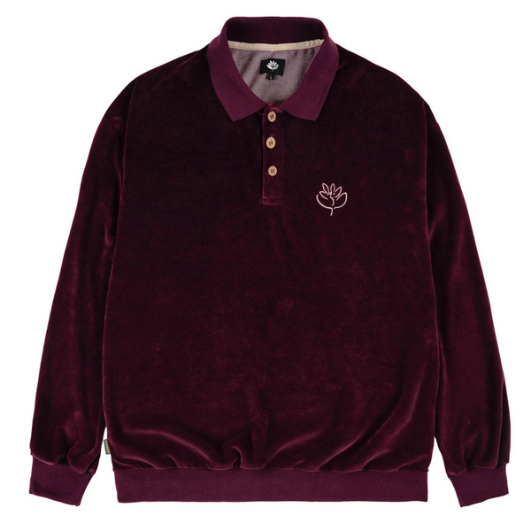 Magenta Skateboards - Le Baiser Polo Velours Shirt - Burgundy