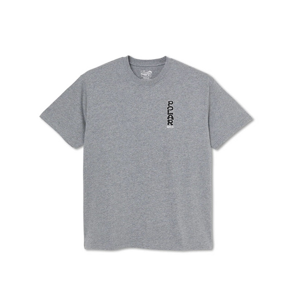 Polar Skate Co - Vertical Logo T-Shirt - Heather Grey