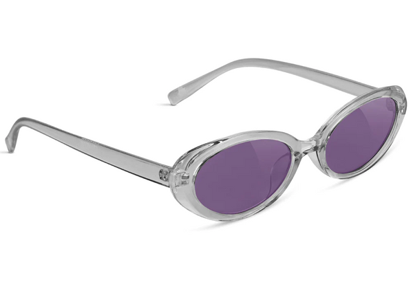 Glassy Sunglasses - Stanton Polarized - Clear w/ Purple