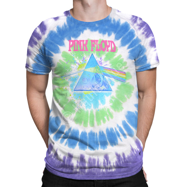 Pink Floyd Dark Side Oil Paint Tie-Dye T-Shirt