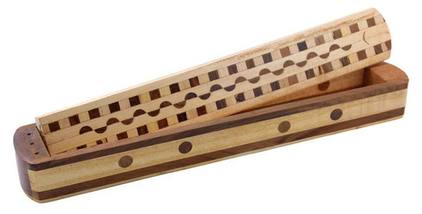 12” Multi-Tone and Two-Tone Wood Stick Box Incense Burner