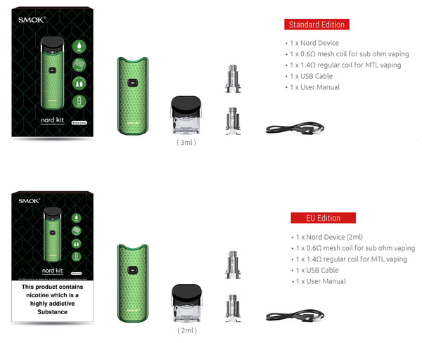 Smok Nord Starter Kit Refillable Vaporizer EastWestNovelty Smok Nord Starter Kit Refillable Vaporizer EastWestNovelty