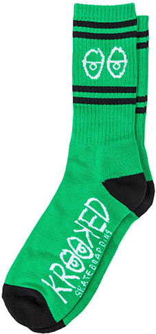 Krooked Eyes Socks - Green / Black / White