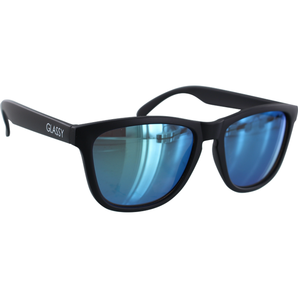 Glassy Sunglasses - Deric Polarized Matte Black w/ Gold Mirror