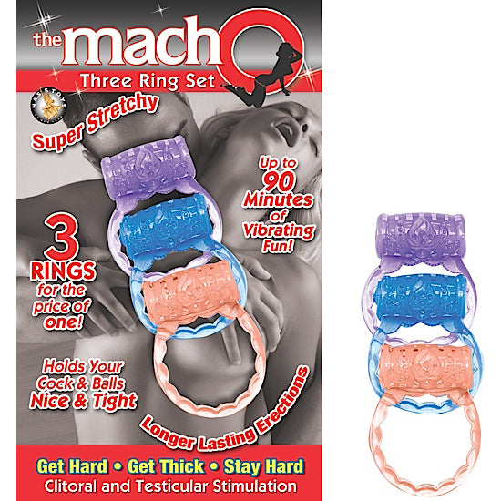 The Macho Collection 3 Ring Set - Assorted Colors
