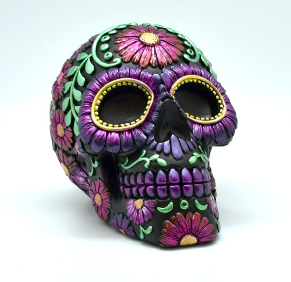Large Purple Metallic Day of the Dead Bank