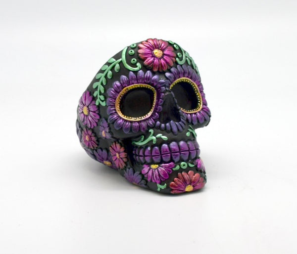 Purple Metallic Day of the Dead Tall Ashtray