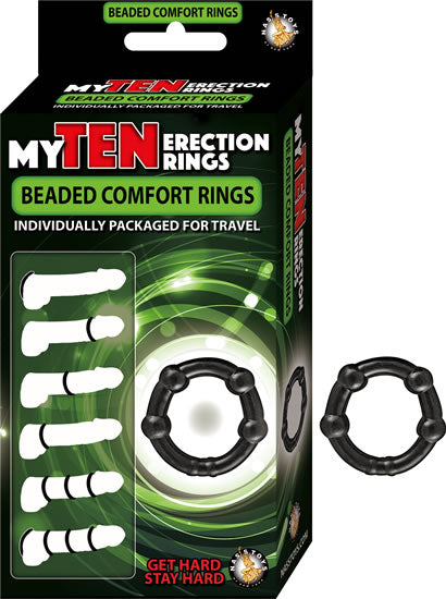 My Ten Erection Rings Beaded Comfort Rings