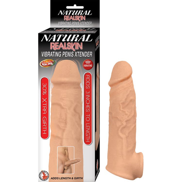 Natural Realskin Vibrating Penis Xtender 3"