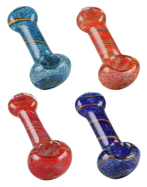 Glass Pipe w/ Stripes - 3" / Assorted Colors