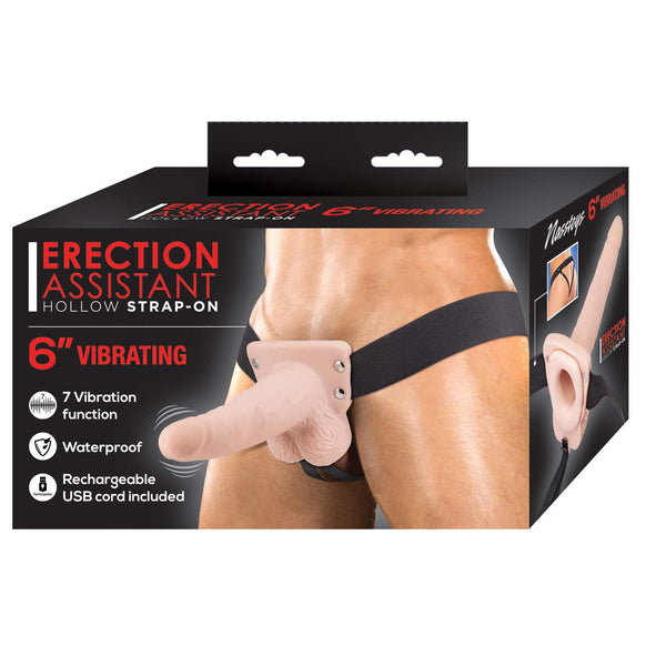 Erection Assistant Hollow Strap-On 6' Vibrating