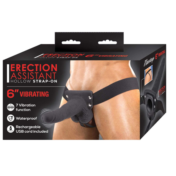 Erection Assistant Hollow Strap-On 6' Vibrating