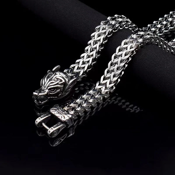 Silver Punk Wolf Head Bracelets