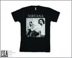 Nirvana B&W Sitting Photo Mens T-Shirt