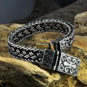 Pure Silver Bracelet for Man Personality Woven