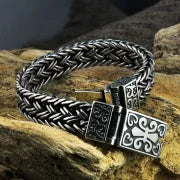 Pure Silver Bracelet for Man Personality Woven