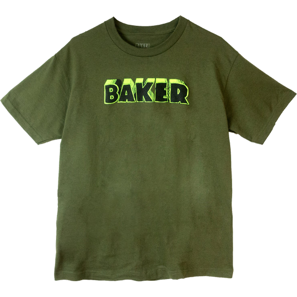 Baker Skateboards - Bold Logo T-shirt - Military Green - Large