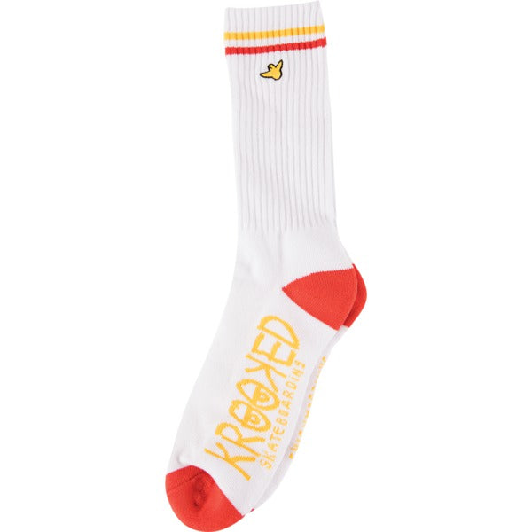 Krooked Bird Socks - White / Red Yellow