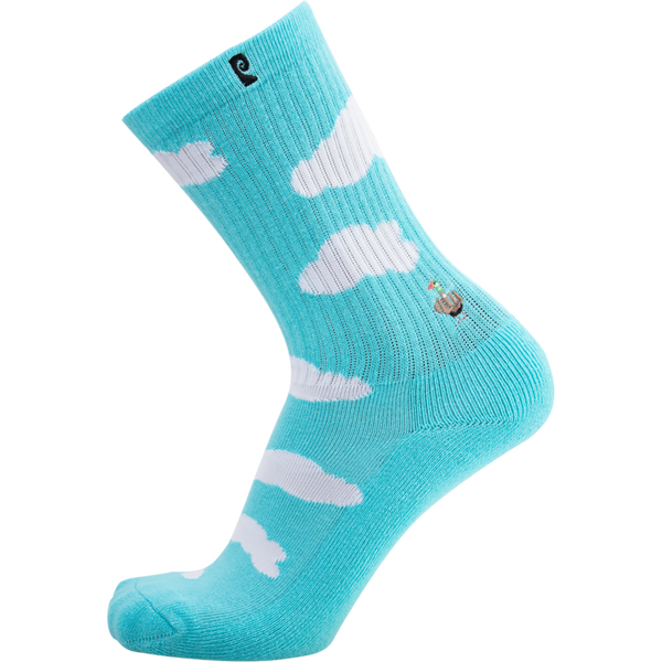 Psockadelic Bird Crew Socks - Blue/White