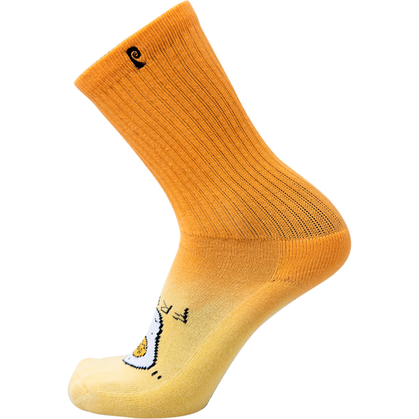 Psockadelic Fried Egg Crew Socks - Orange